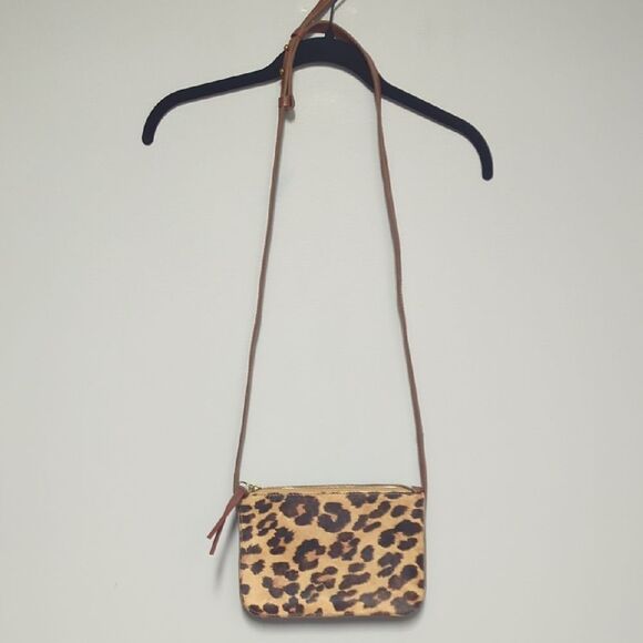 Madewell Animal Print Crossbody Bag with Tan Strap - Picture 1 of 5